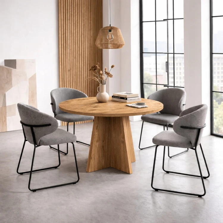 Stół stolik kawowy okrągły z płyty 100cm Dąb Sonoma PROMOCJA Kod: 5546