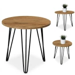 Stolik 70 cm okrągły nierozkładany, nogi Metalowe „ Hairpin legs_ ” I ArtDHome