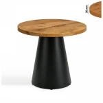 Stół 80 cm okrągły nierozkładany, blat 3,6 cm, Metalowa podstawa "Piramida" I ArtDHome