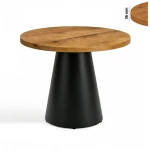 Stół 100 cm okrągły nierozkładany, blat 3,6 cm, Metalowa podstawa "Piramida" I ArtDHome 