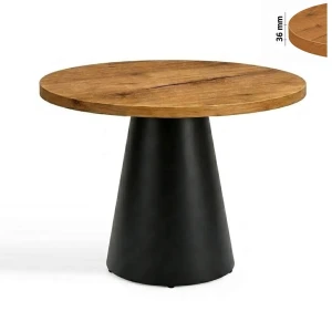 Stół 120 cm okrągły nierozkładany, blat 3,6 cm, Metalowa podstawa "Piramida" I ArtDHome  