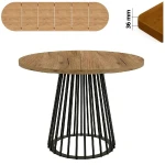 Stół 120/320 cm okrągły rozkładany, blat 3,6 cm, Ażurowa Metalowa podstawa I ArtDHome