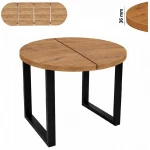 Stół 120/220 cm okrągły rozkładany, nogi Metalowe „ U ” I ArtDHome 