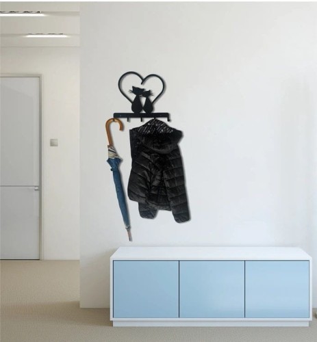 Wieszak na ubrania DWA KOTY SERCE 40cm