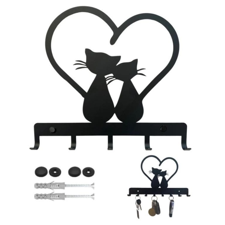 Wieszak na klucze KOTY SERCE