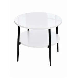 Stolik 40 cm okrągły 2 blaty nierozkładany, nogi Metalowe „ Szpilki ” | ArtD Home