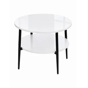 Stolik 50 cm okrągły 2 blaty nierozkładany, nogi Metalowe „ Szpilki ” | ArtD Home 