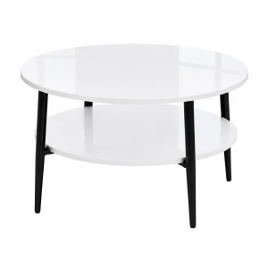 Stolik 80 cm okrągły 2 blaty nierozkładany, nogi Metalowe „ Szpilki ” | ArtD Home