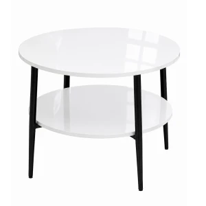 Stolik 70 cm okrągły 2 blaty nierozkładany, nogi Metalowe „ Szpilki ” | ArtD Home