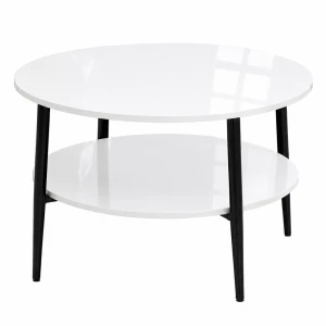 Stolik 80 cm okrągły 2 blaty nierozkładany, nogi Metalowe „ Szpilki ” | ArtD Home