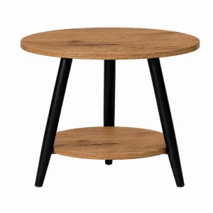 Stolik 80 cm okrągły 2 blaty nierozkładany, nogi Metalowe „ Szpilki ” | ArtD Home