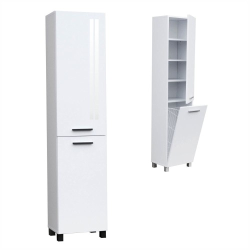 Nr.14 Szafka łazienkowa wysoki połysk na nóżkach z koszem szer. 40cm