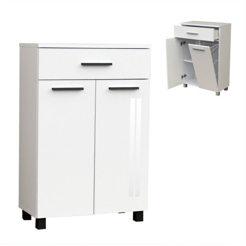 Nr.11 Szafka Łazienkowa wysoki połysk z koszem szer. 60cm