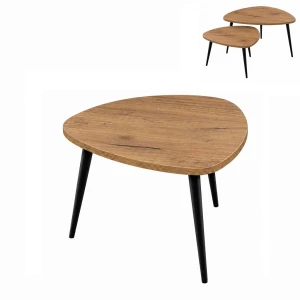 Stolik 60 cm zaokrąglony trójkąt, nogi Metalowe „ Szpilki ” | ArtD Home