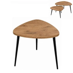 Stolik 50 cm zaokrąglony trójkąt, nogi Metalowe „ Szpilki ” | ArtD Home 