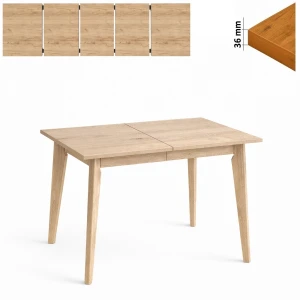 Stół 70x120/270 cm prostokątny rozkładany, blat 3,6 cm, nogi Drewniane „ Trapezowe 2 ” | ArtD Home      