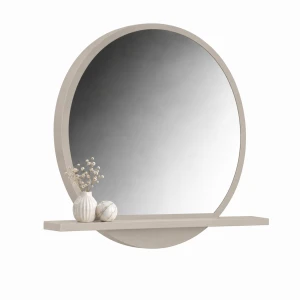 Lustro PÓŁKA 50 × 60 cm – okrągłe wiszące z półką | ArtD Home