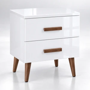Szafka nocna SKOS 2S 40 cm – 2 szuflady na drewnianych nogach  | ArtD Home