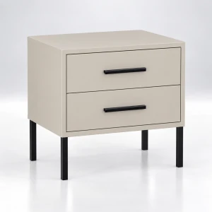 Szafka nocna LOFT 2S 53 cm – 2 szuflady na metalowych nogach | ArtD Home