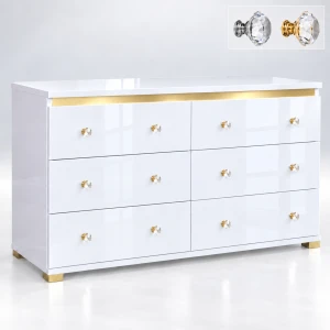 Komoda CRYSTAL 119 cm – 6 szuflad gałki | ArtD Home