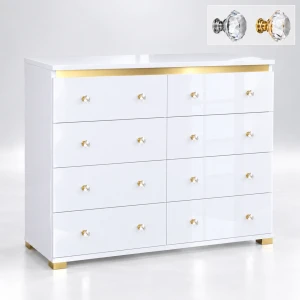 Komoda CRYSTAL 119 cm – 8 szuflad gałki | ArtD Home