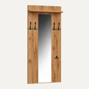 Wieszak z lustrem ścienny 60 cm na ubrania, do przedpokoju | ArtD Home