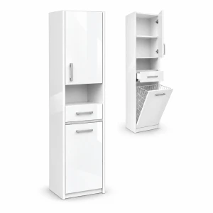 Słupek łazienkowy stojący LIVORNO 30 cm z koszem | ArtD Home