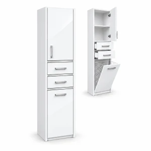 Słupek łazienkowy stojący LUCIA 30 cm z koszem | ArtD Home