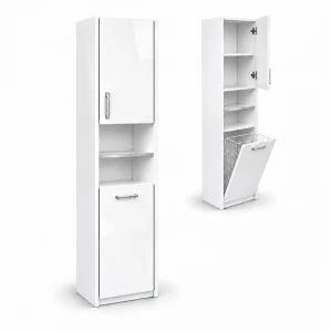 Słupek łazienkowy stojący 30 cm z koszem | ArtD Home