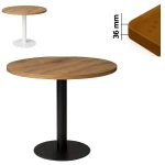 Stolik 70 cm okrągły, restauracja, kawiarnia, bar, blat 3,6 cm, noga Metal I ArtDHome