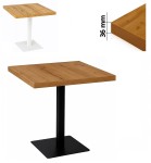 Stolik 70x70 cm kwadratowy, restauracja, kawiarnia, bar, blat 3,6 cm, noga Metal I ArtDHome