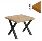 Stół 60x60 cm kwadratowy nierozkładany, blat 3,6 cm, nogi Metalowe „ X1 ” I ArtDHome