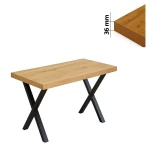 Stół 60x80 cm prostokątny nierozkładany, blat 3,6 cm, nogi Metalowe „ X1 ” I ArtDHome