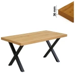 Stół 60x120 cm prostokątny nierozkładany, blat 3,6 cm, nogi Metalowe „ X1” I ArtDHome