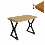 Stół 60x80 cm prostokątny nierozkładany, blat 3,6 cm, nogi Metalowe „ X3 ” I ArtDHome