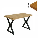 Stół 60x100 cm prostokątny nierozkładany, blat 3,6 cm, nogi Metalowe „ X3 ” I ArtDHome