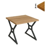 Stół 60x60 cm kwadratowy nierozkładany, blat 3,6 cm, nogi Metalowe „ X3 ” I ArtDHome