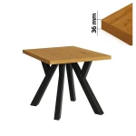 Stół 60x60 cm kwadratowy nierozkładany, blat 3,6 cm, nogi Metalowe „ Y ” I ArtDHome