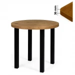 Stół 90 cm okrągły nierozkładany, blat 3,6 cm, nogi Metalowe „ Kwadratowe ” I ArtDHome