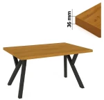 Stół 70x120 cm prostokątny nierozkładany, blat 3,6 cm, nogi Metalowe „ Y ” I ArtDHome
