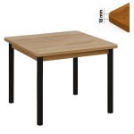 Stół 80x80 cm kwadratowy nierozkładany, blat zaowalony 1,8 cm, nogi Metalowe „ Okrągłe ” I ArtDHome