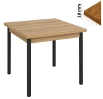Stół 80x80 cm kwadratowy nierozkładany, blat do kantu 1,8 cm, nogi Metalowe „ Okrągłe ” I ArtDHome