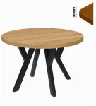 Stół 120 cm okrągły nierozkładany, blat 3,6 cm, nogi Metalowe „ Y ” I ArtDHome