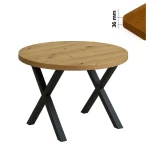 Stół 90 cm okrągły nierozkładany, blat 3,6 cm, nogi Metalowe „ X1 ” I ArtDHome
