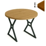 Stół 80 cm okrągły nierozkładany, blat 3,6 cm, nogi Metalowe „ X3 ” I ArtDHome