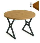 Stół 90 cm okrągły nierozkładany, blat 3,6 cm, nogi Metalowe „ X3 ” I ArtDHome