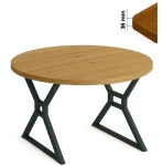 Stół 100 cm okrągły nierozkładany, blat 3,6 cm, nogi Metalowe „ X3 ” I ArtDHome