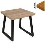 Stół 60x60 cm kwadratowy nierozkładany, blat 3,6 cm, nogi Metalowe „ Trapez ” I ArtDHome