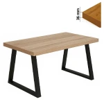 Stół 70x120 cm prostokątny nierozkładany, blat 3,6 cm, nogi Metalowe „ Trapez ” I ArtDHome