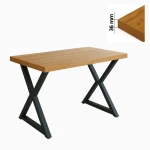 Stół 60x100 cm prostokątny nierozkładany, blat 3,6 cm, nogi Metalowe „ X2 ” I ArtDHome